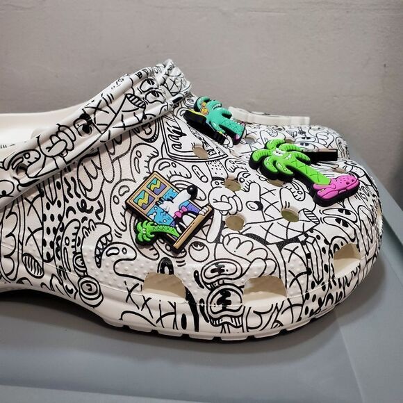 Crocs Classic Clog Steven Harrington Collage Art 9 M/ 11 W 208145-103 Whi… - Picture 6 of 13